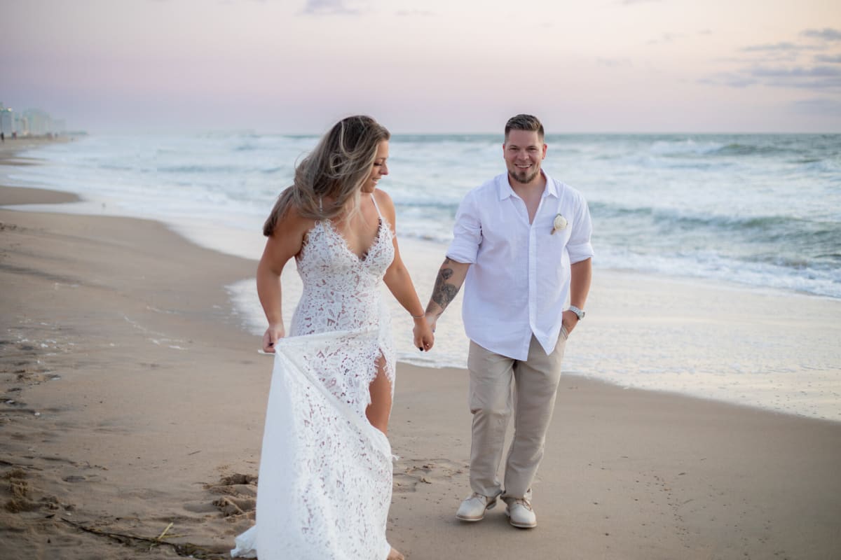 Sunrise elopement session in Virginia Beach, Virginia