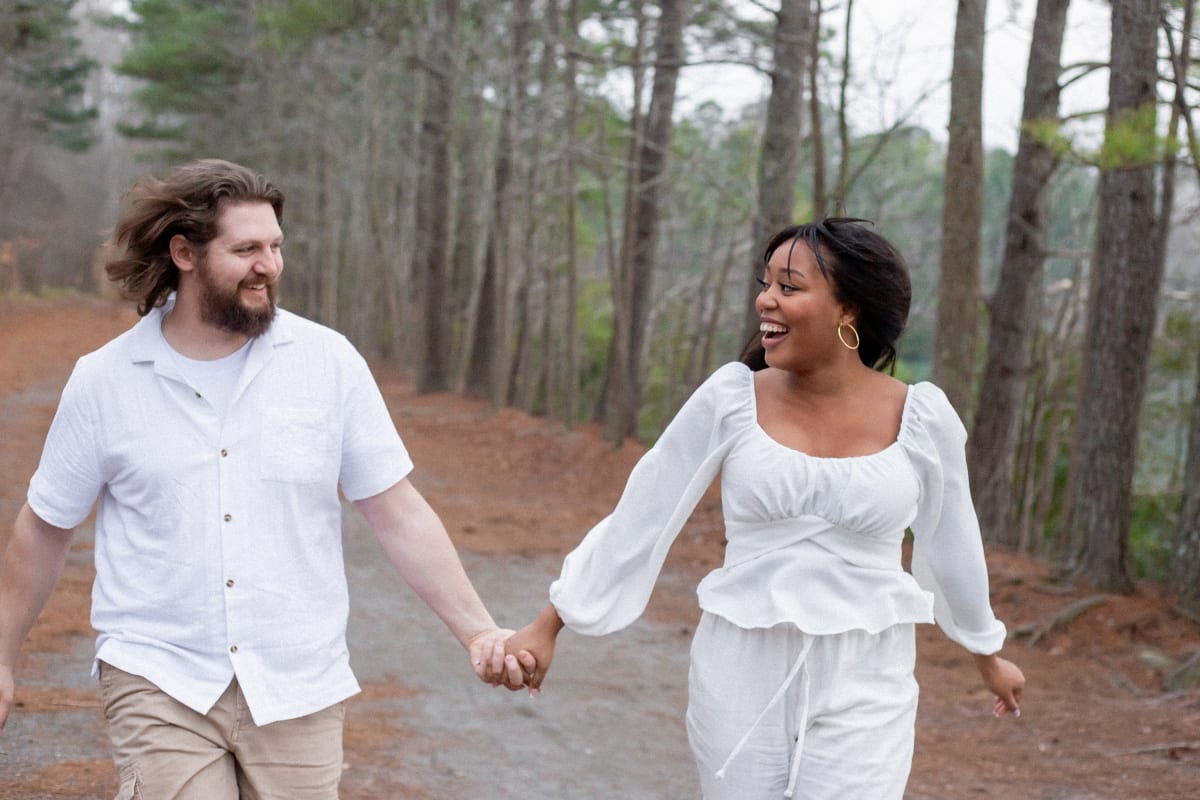 Engaged couple in Virginia Beach, Virginia