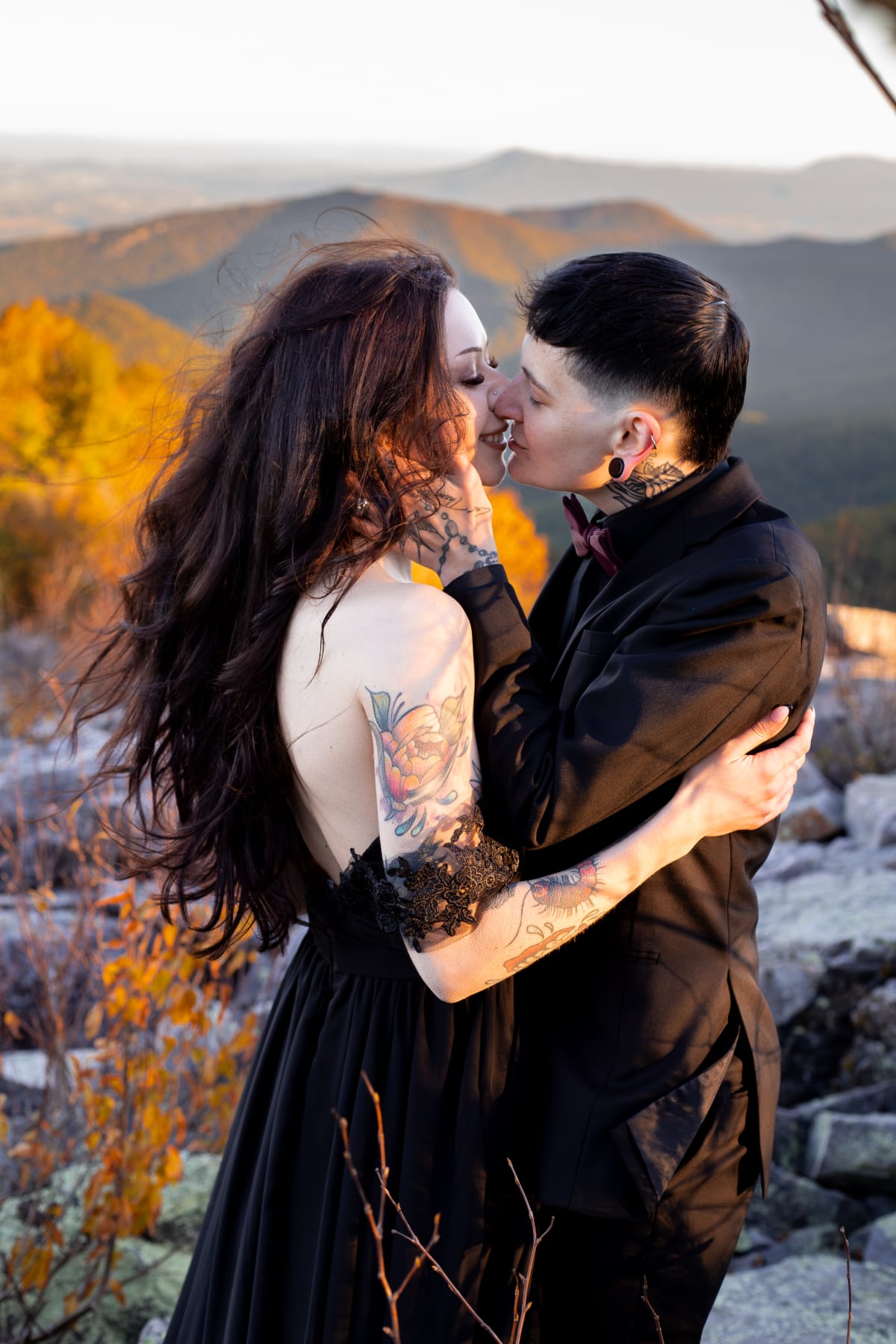 Sunrise elopement at Blackrock Summit in Shenandoah National Park