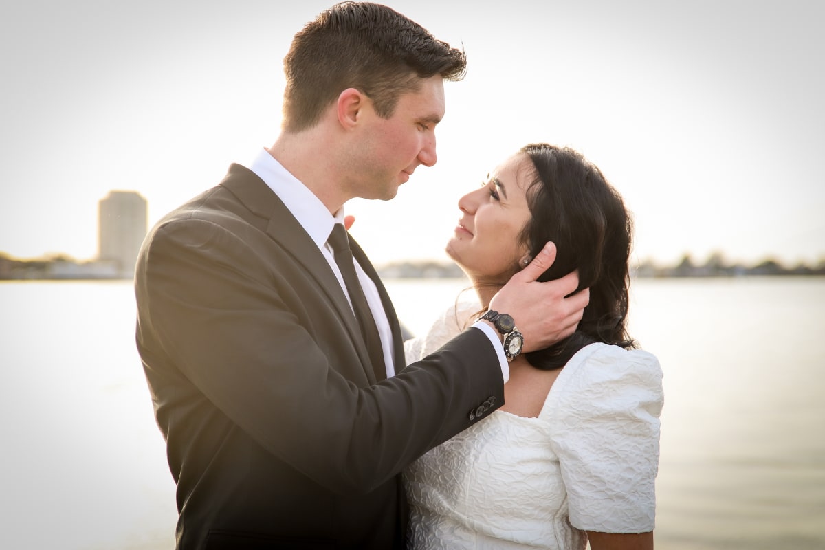 Golden hour elopement in Norfolk, Virginia