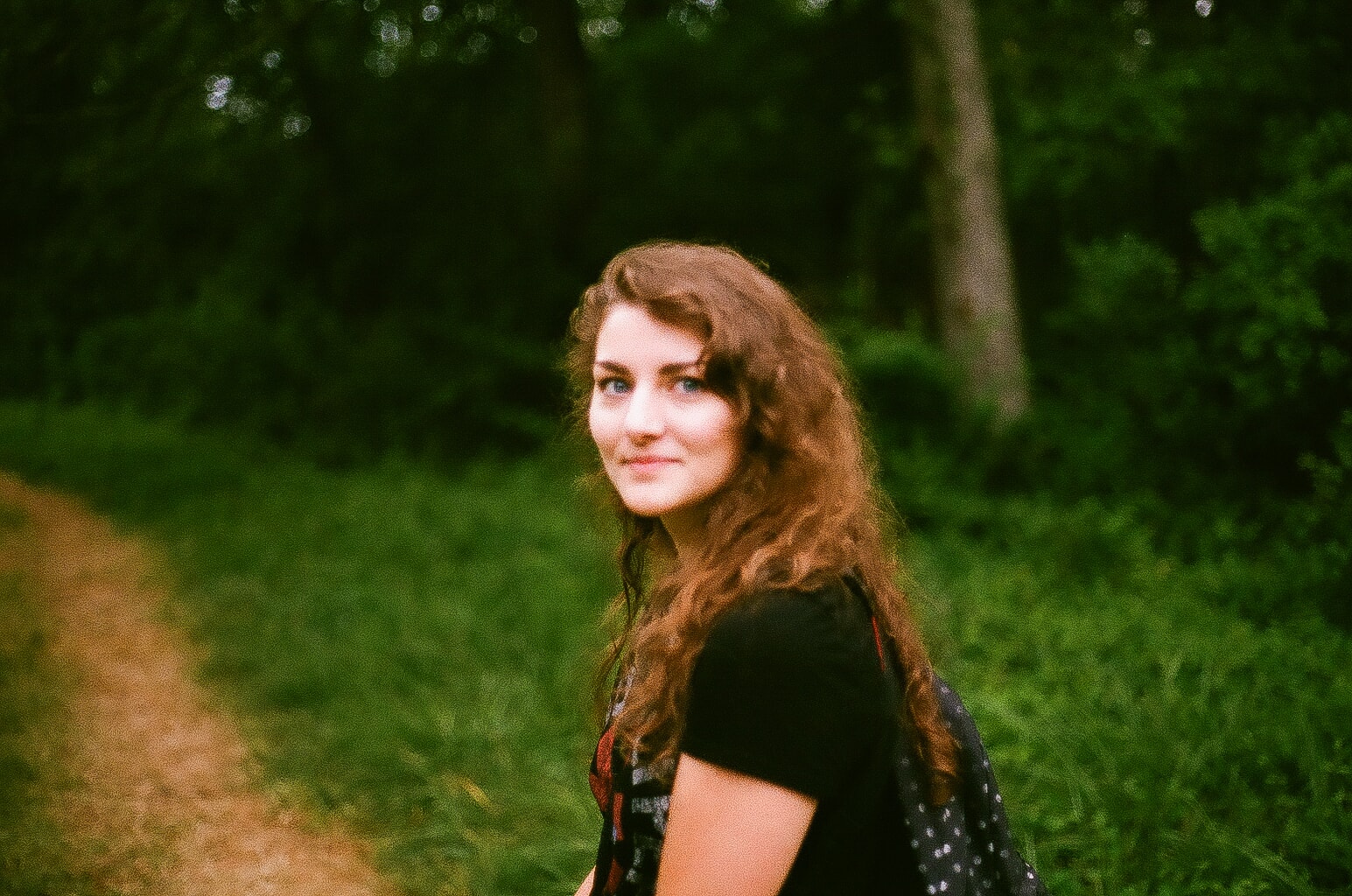 35mm film photo of Alysa Segovia on a trail