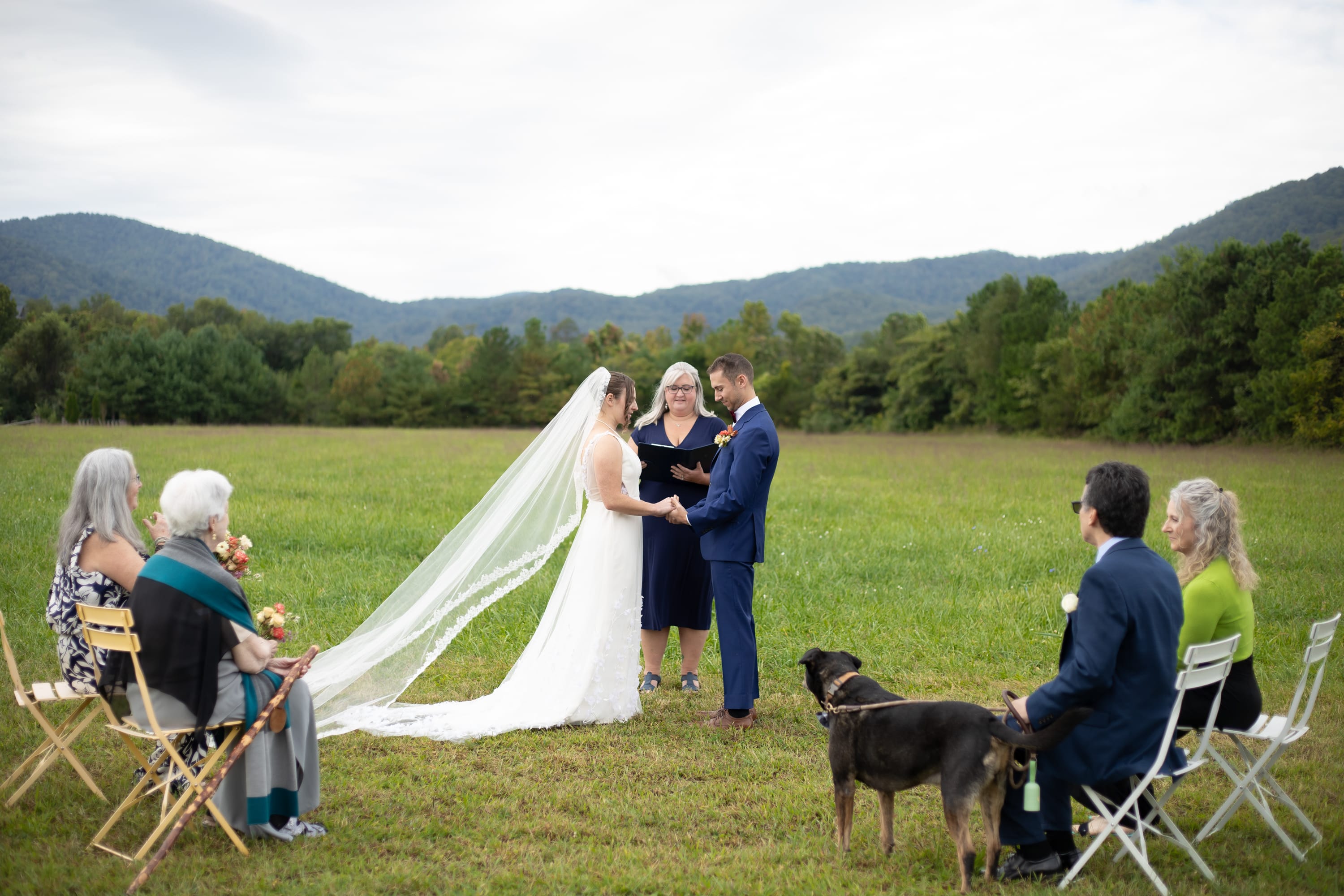 Elopement ceremony in the Blue Ridge Mountains of Virginia with an officiant