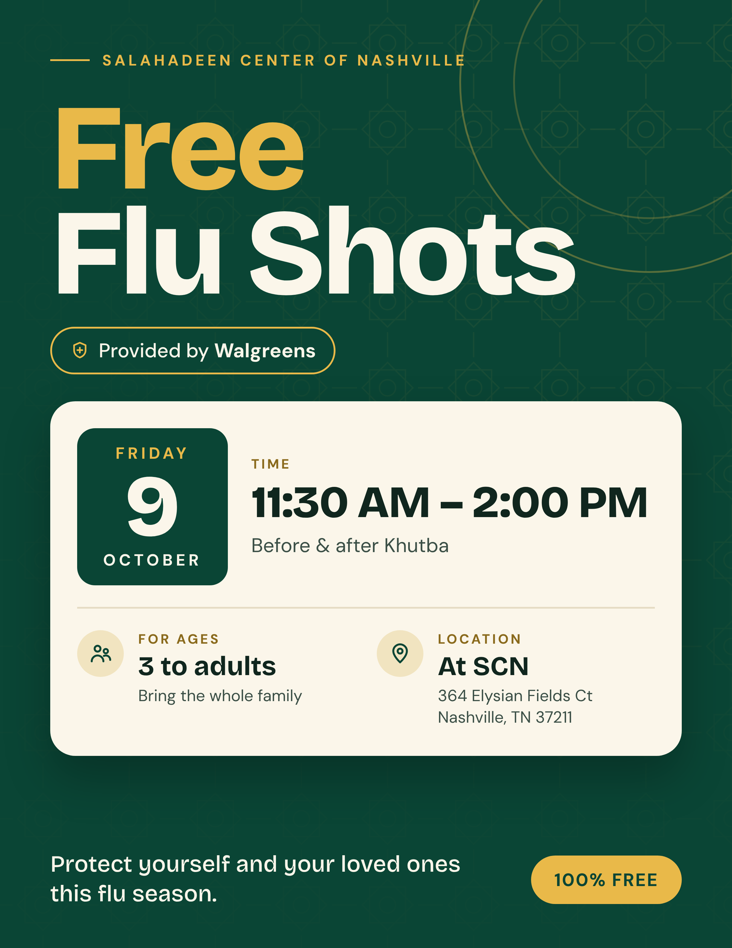 Free Flu Shots at SCN — this Friday! 💉