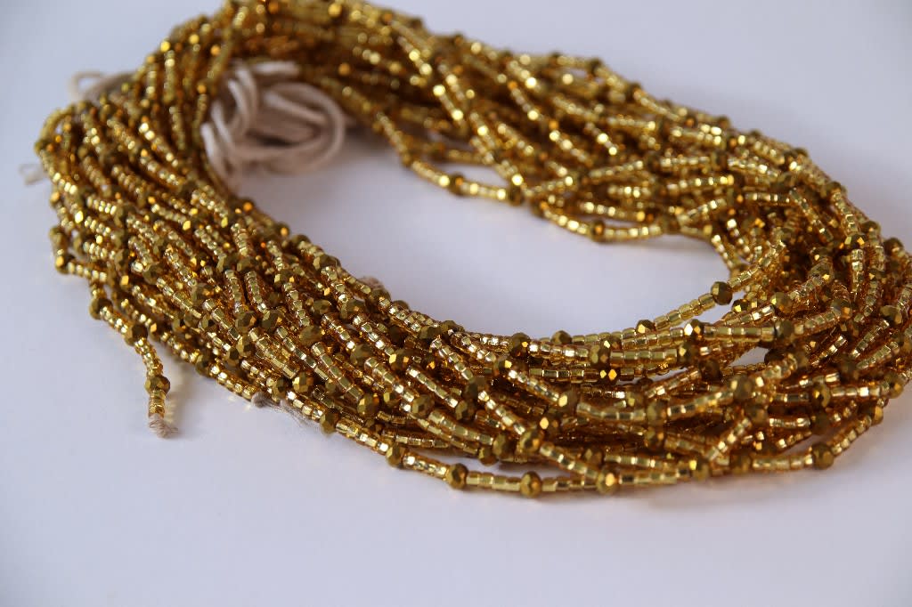 Gleamroot Tides – Layered Golden Waist Bead Set