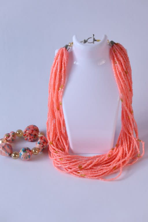 Blush Lineage – Layered Pink Bead Jewellery Set