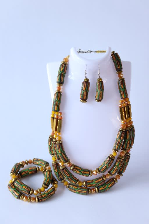 Golden Root – Afro Fusion Layered Bead Jewellery Set