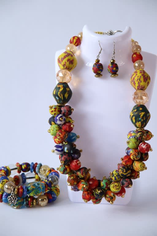 Mosaic Pulse – Multicoloured Heritage jewellery Set (Eboso)