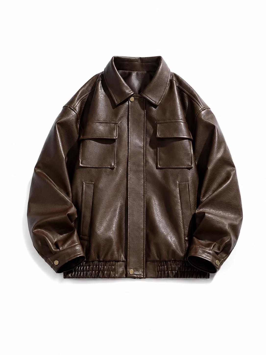 CHAQUETA CUERO CAFE 2