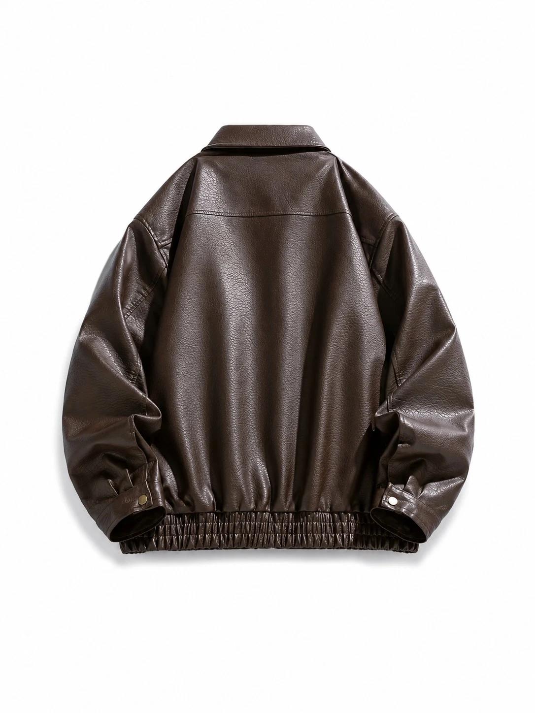 CHAQUETA CUERO CAFE 3