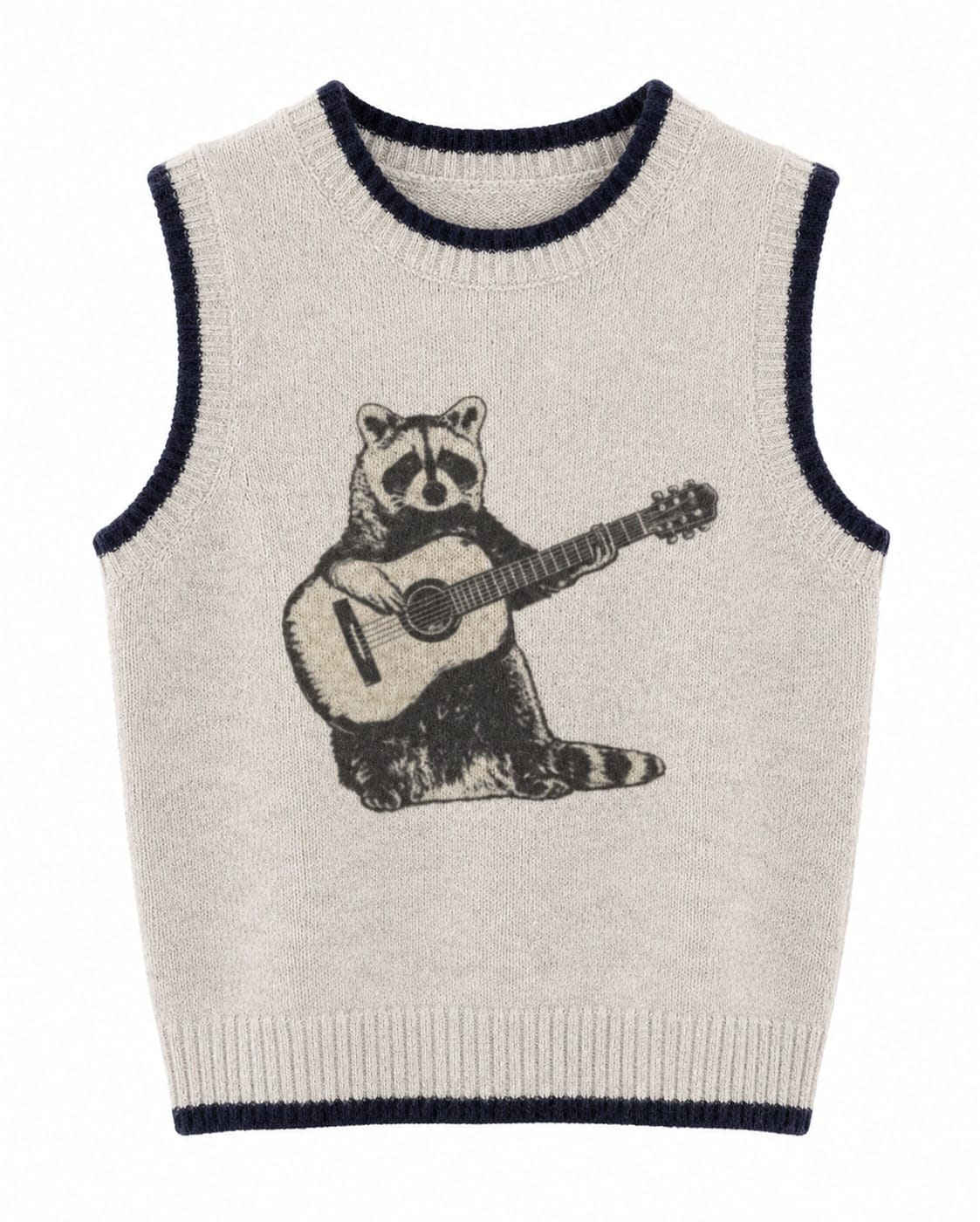CHALECO TEJIDO CON DISEÑO DE MAPACHE 2