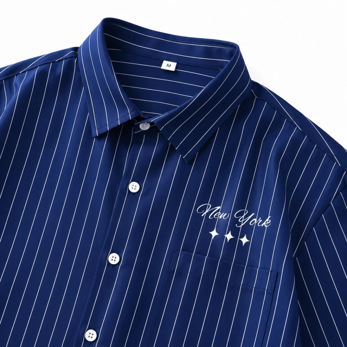 CAMISA A RAYAS AZUL