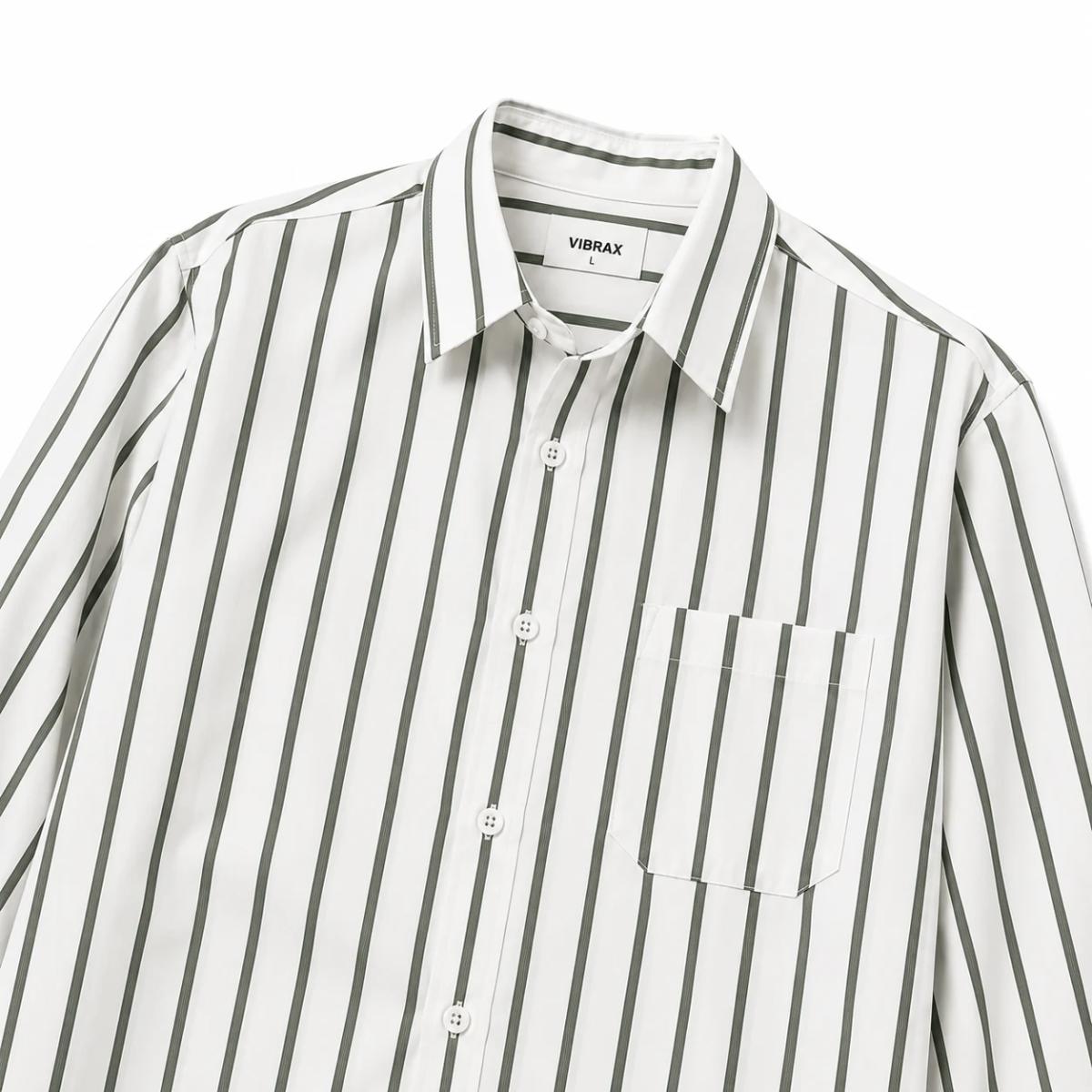 CAMISA MANGA LARGA BLANCO A RAYAS