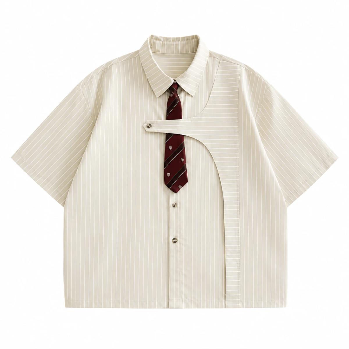CAMISA MANGA CORTA CON CORBATA 2