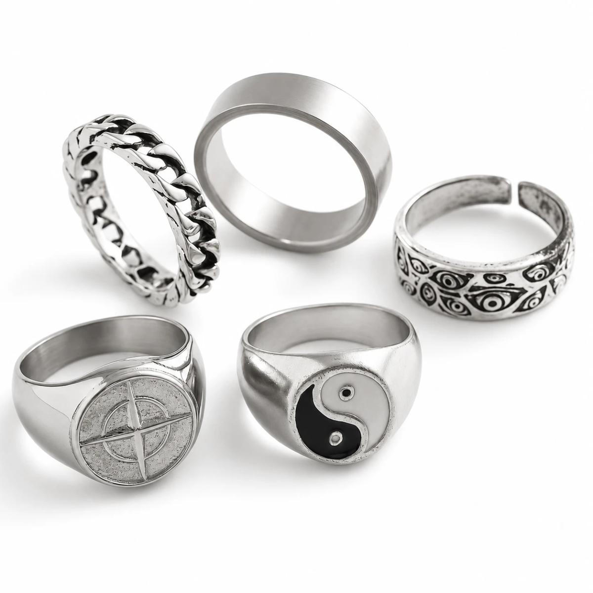 Silver Rings Set