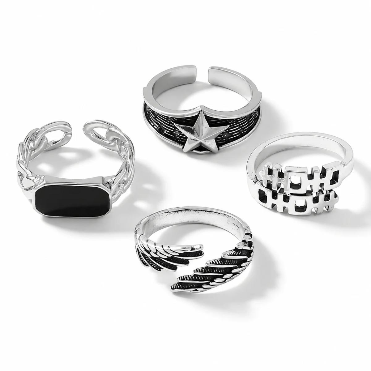 Set de Anillos Silver Star