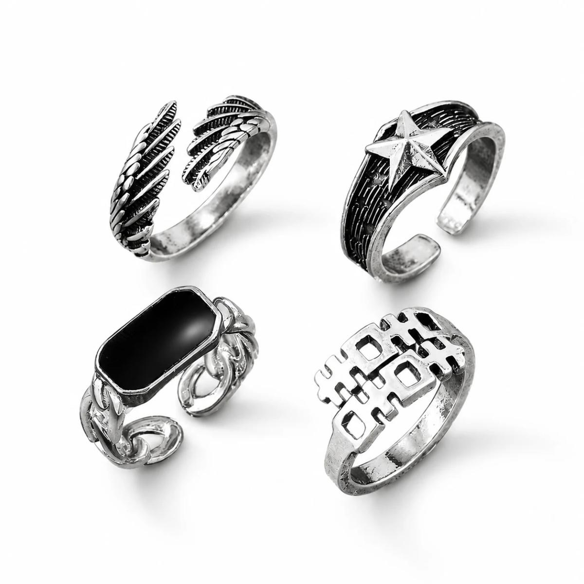 Set de Anillos Silver Star 2