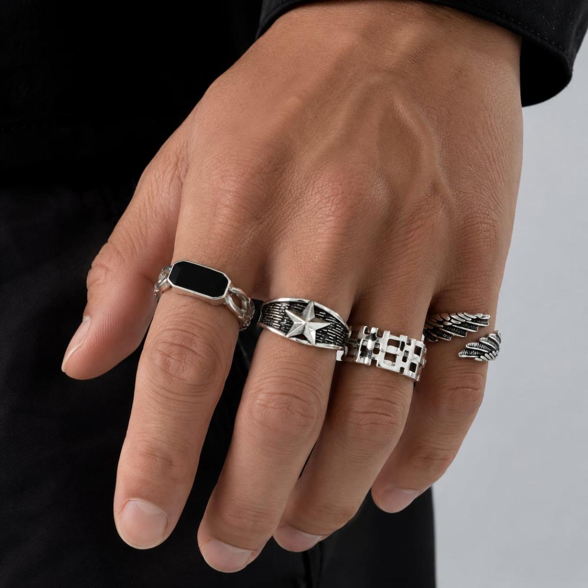 Set de Anillos Silver Star 3