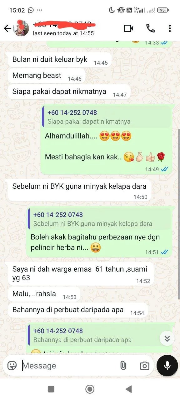 Testimoni. Warga emas 61 tahun, sebelum guna minyak kelapa dara