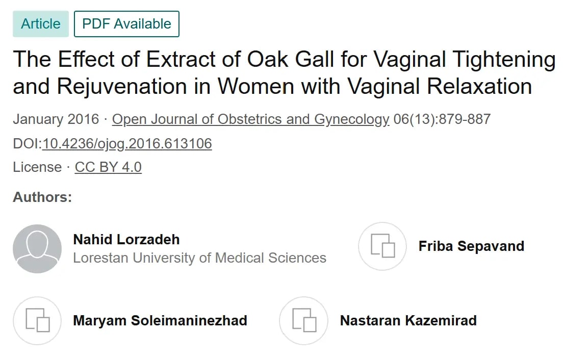 Kajian Open Journal. Oak Gall (Manjakani) tissue tightening