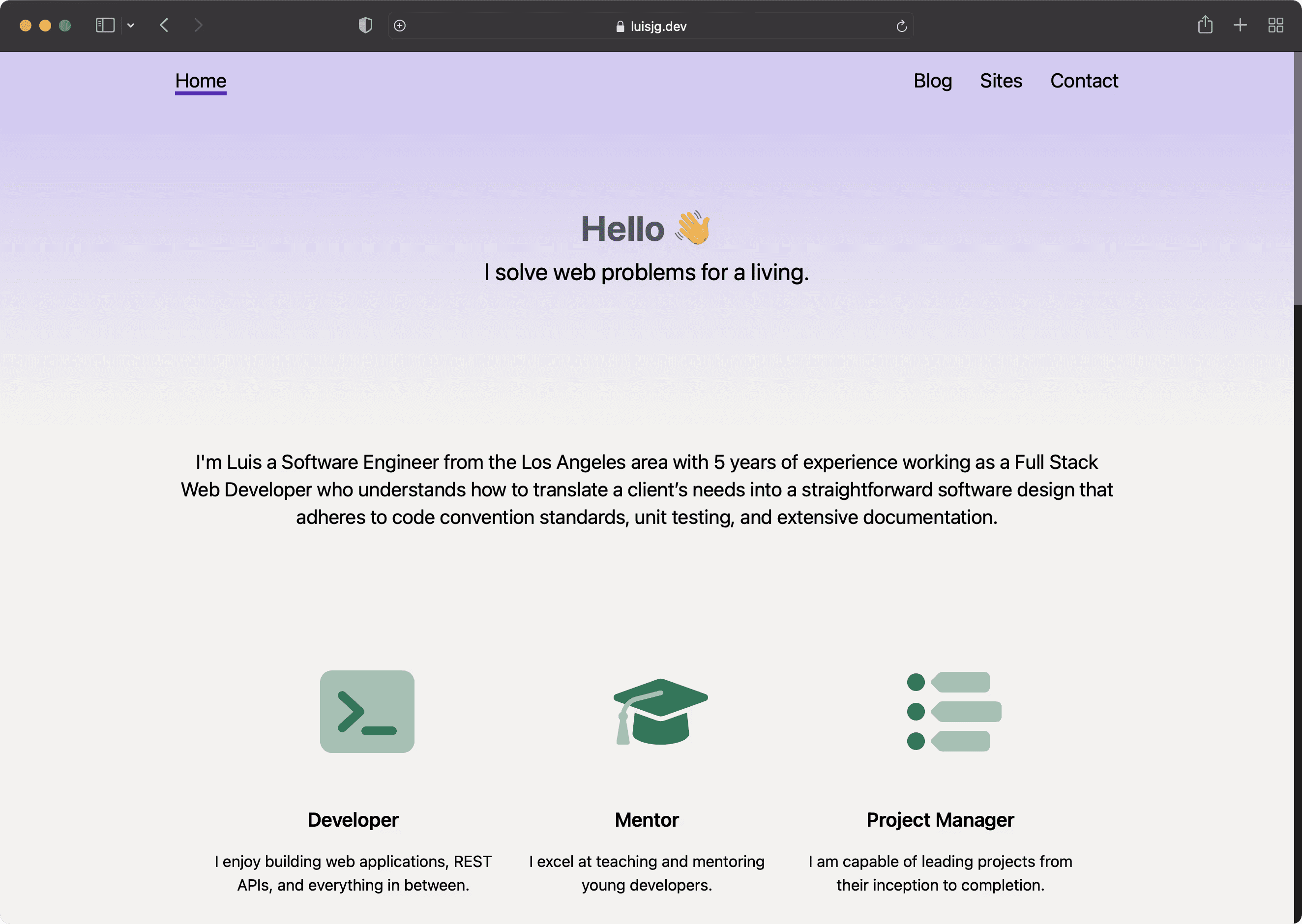 Landing page image of luisjg.