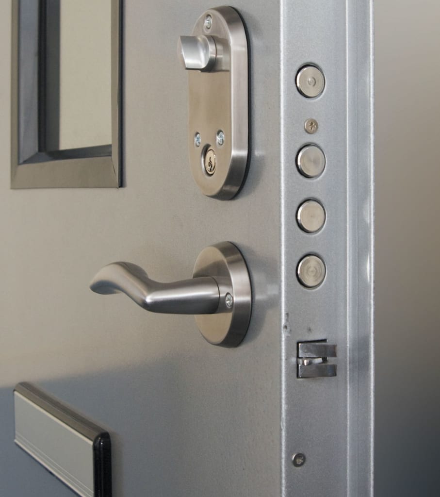 Security locks for armored doors