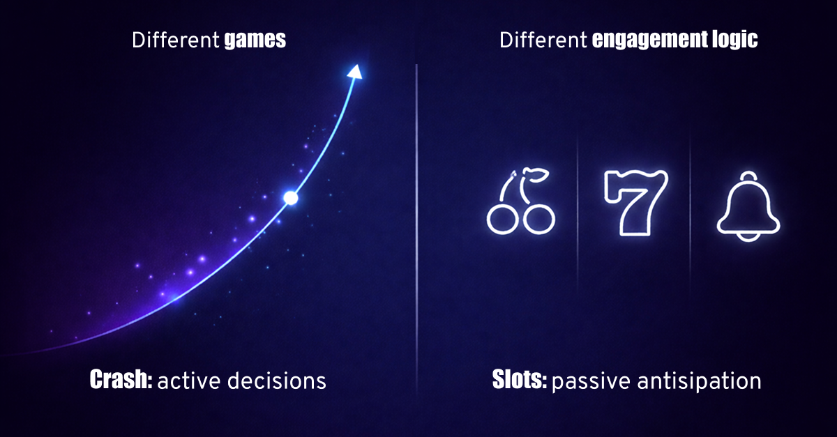 Crash vs Slots: Different Games, Different Engagement Logic