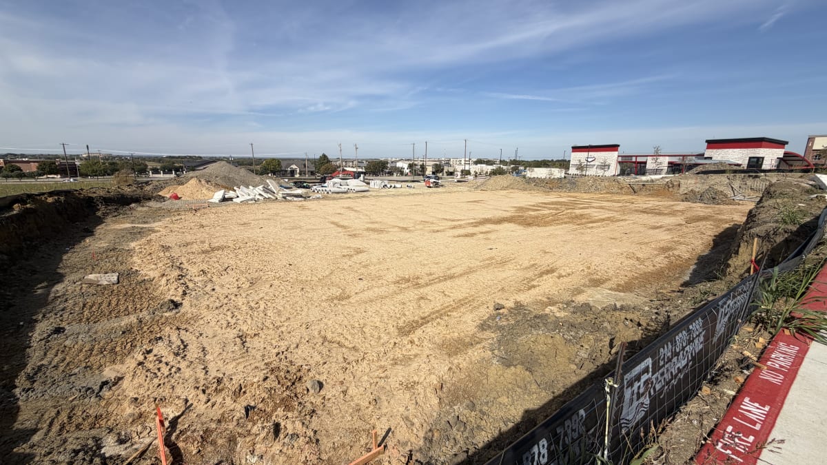Preston Prime Plaza building pad graded, October 25, 2026