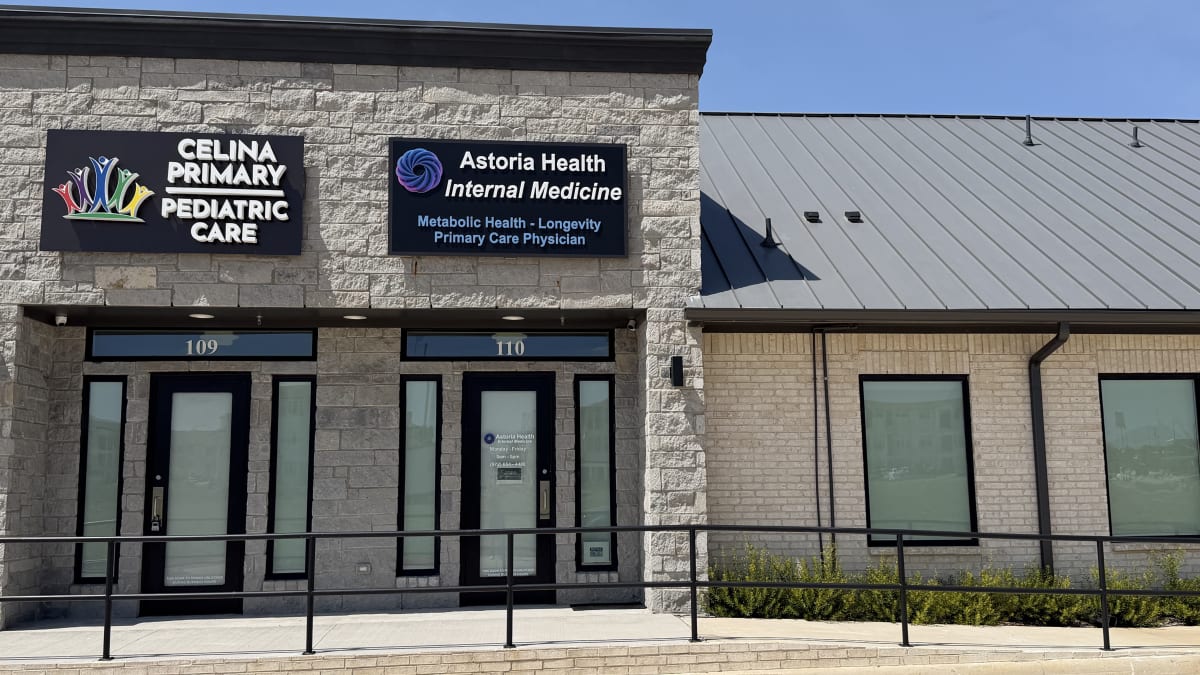 Astoria Health and Celina Primary Pediatric Care signage on Building 3, July 26, 2026