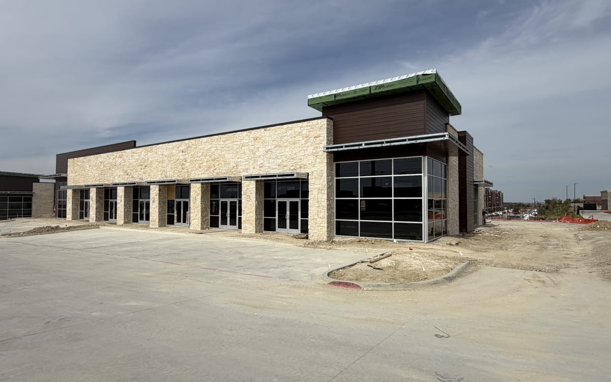 Central Plaza Shops A facade complete, October 25, 2026