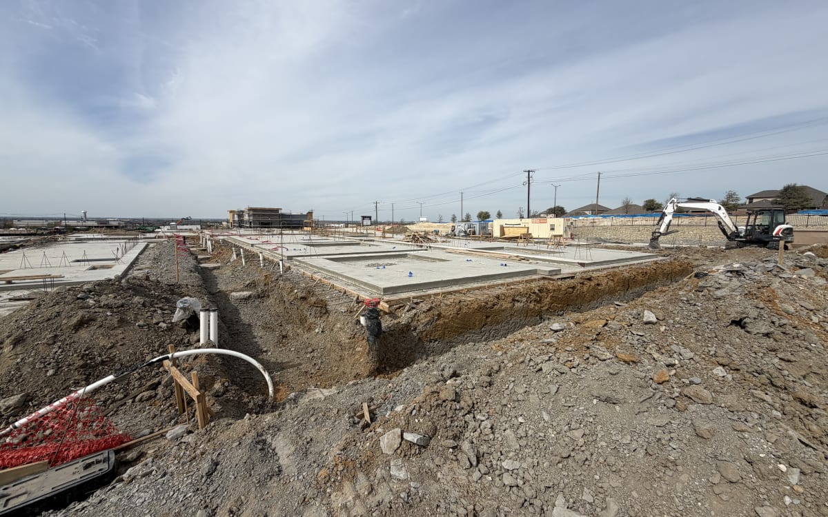 Crossing at Moore Farm foundation plumbing, October 25, 2026