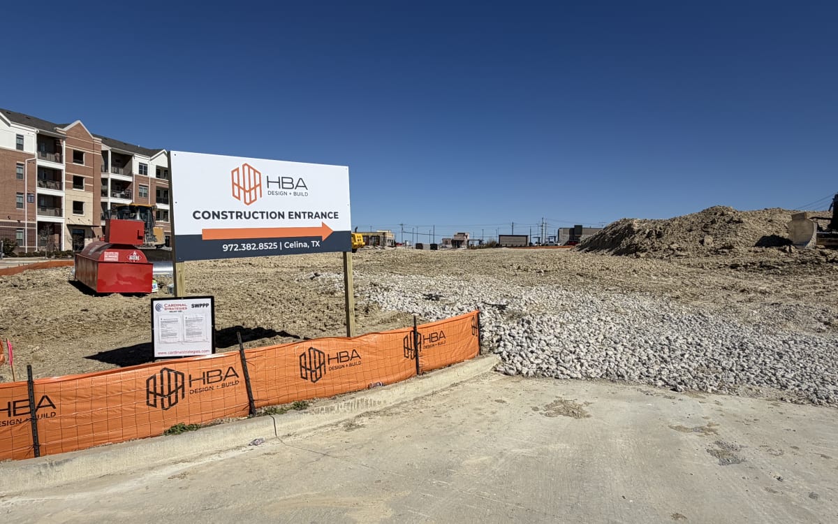 Central Plaza construction entrance and site prep, March 25, 2026