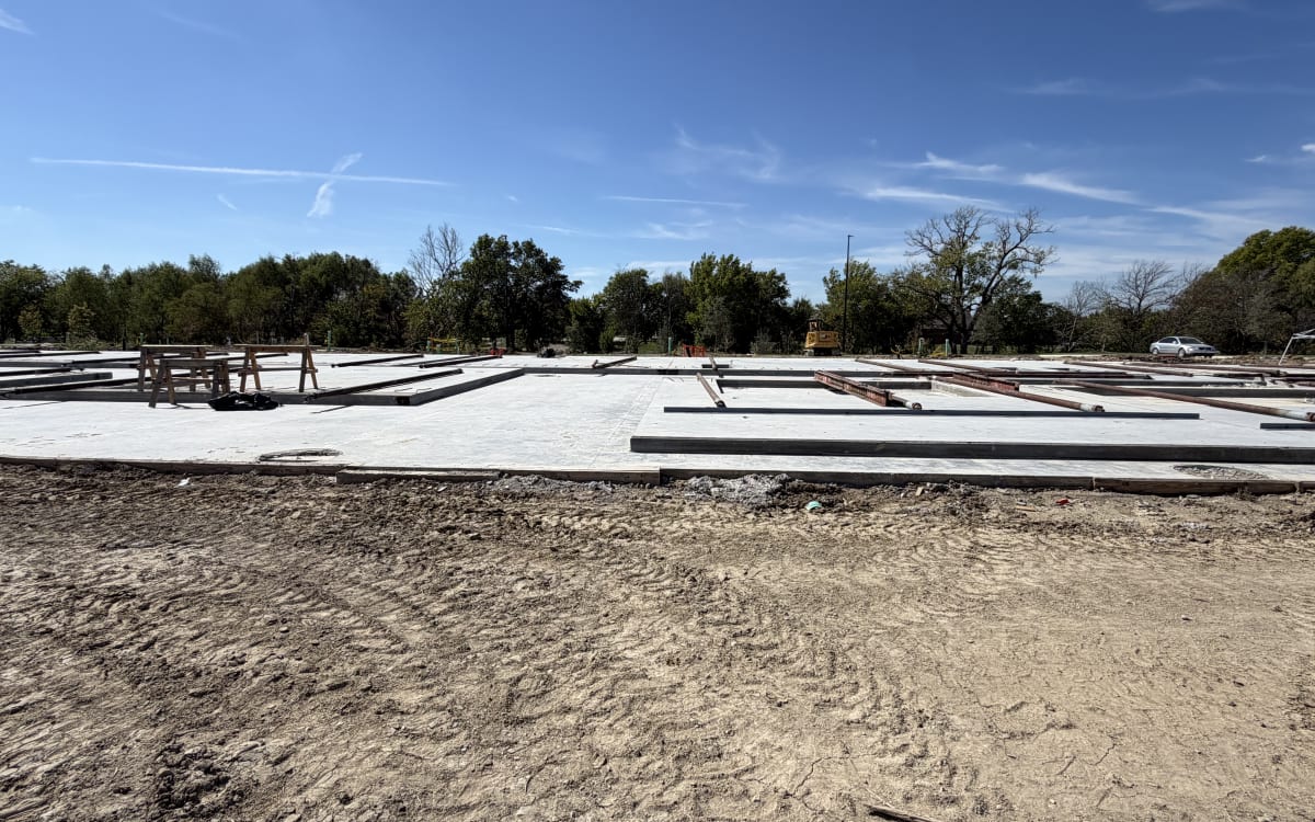 Shops D foundation slab, October 11, 2026