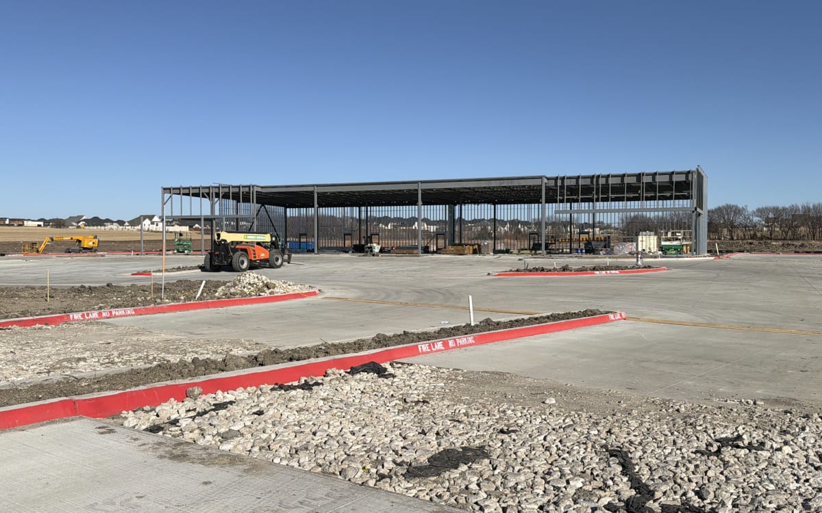 Celina Summit Crossing steel framing on the slab, January 2026