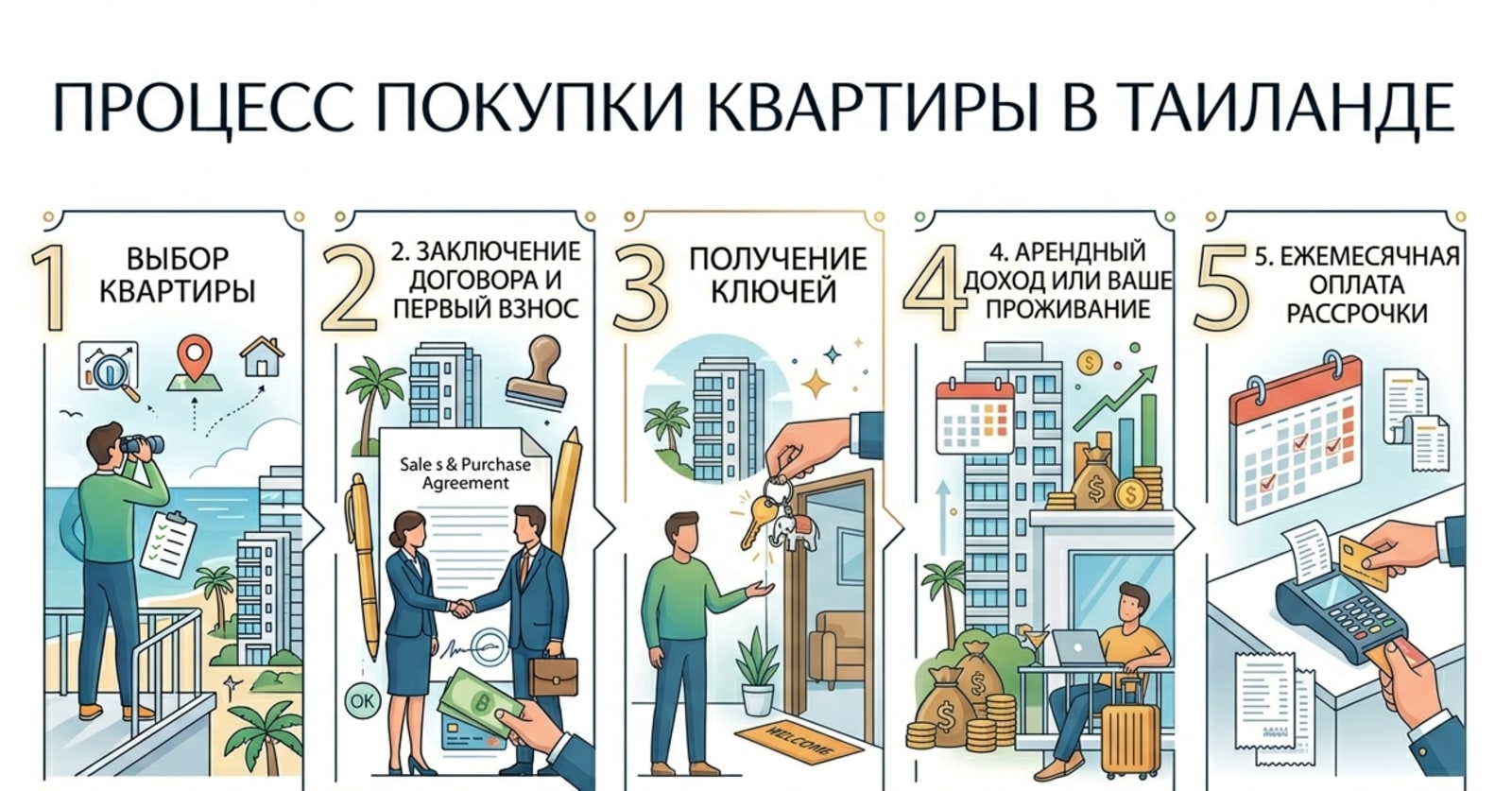 Пошаговый процесс покупки квартиры в Таиланде в рассрочку