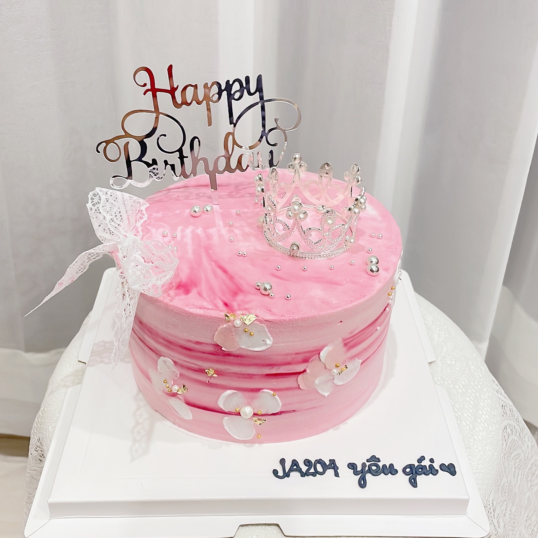 Bánh sinh nhật công chúa hồng