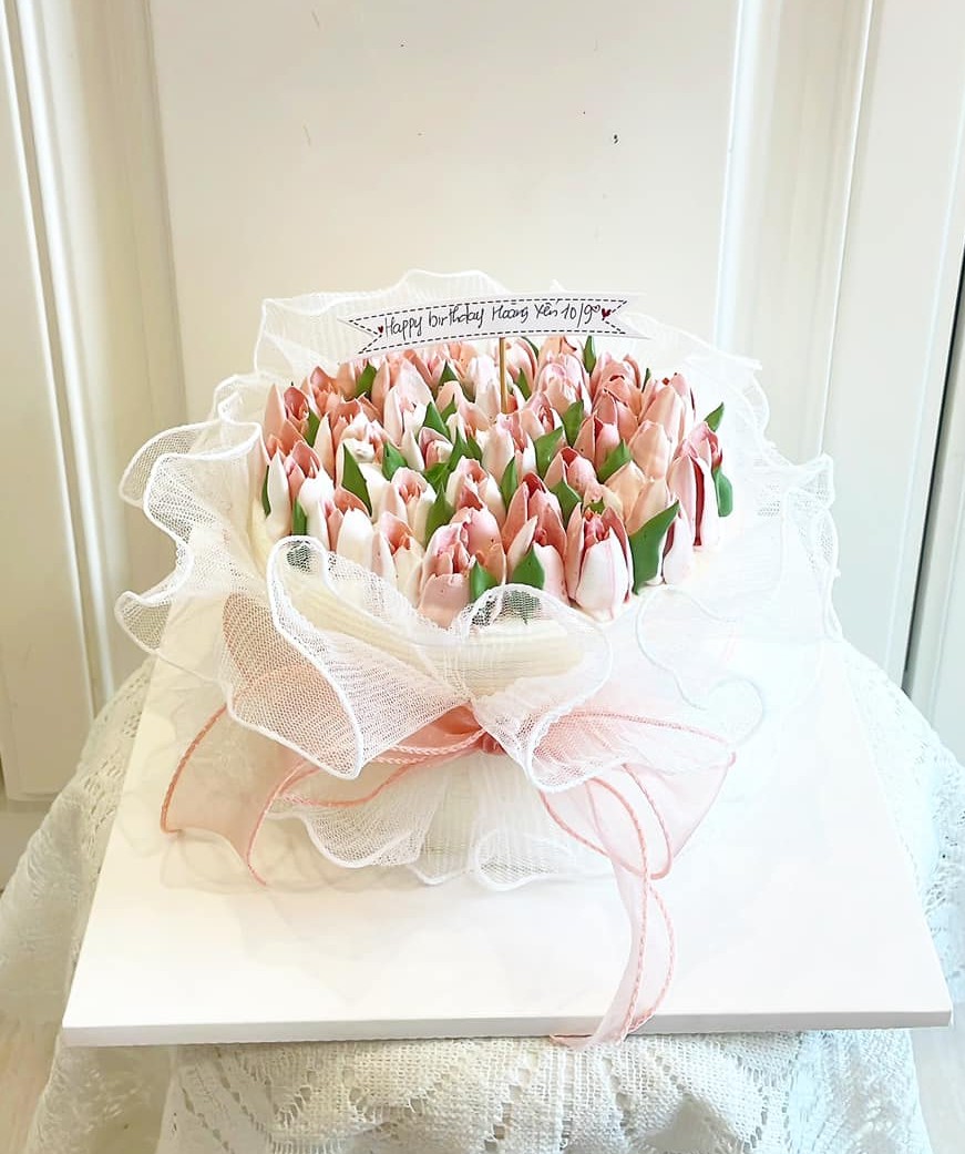 Bánh bó hoa tulip Hàn Quốc