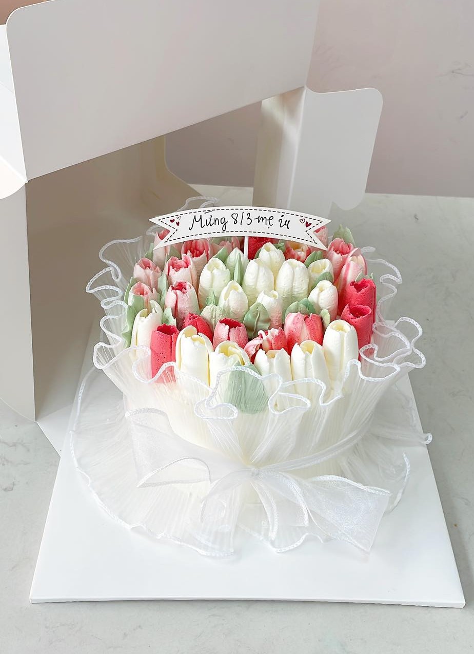 Bánh hoa tulip Hàn Quốc 8/3