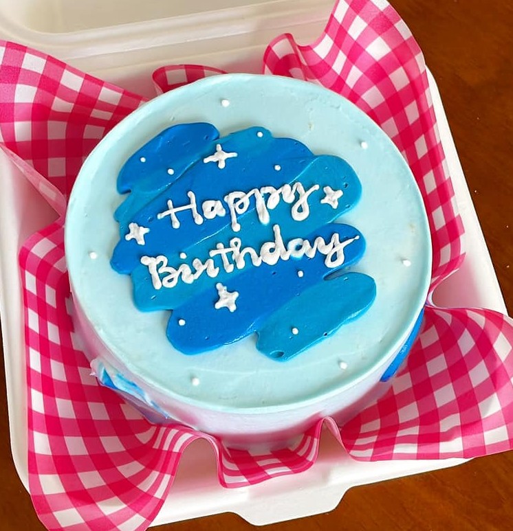 Bánh bento xanh dương Happy Birthday