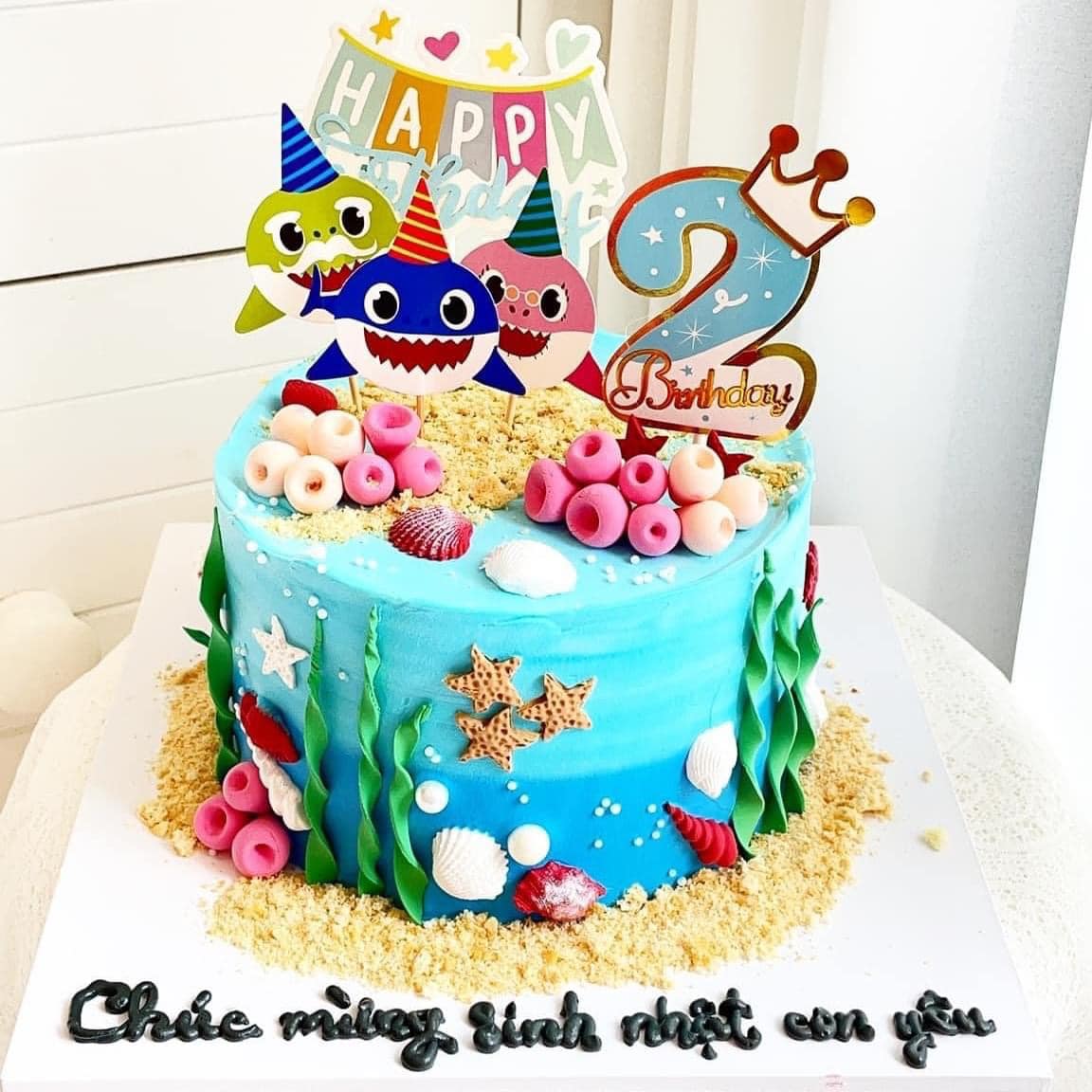 Bánh Baby Shark đáy biển bãi cát