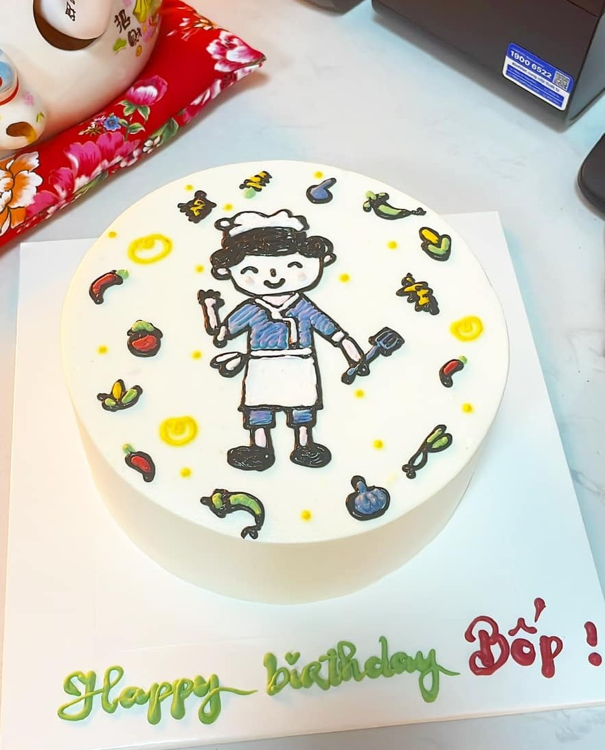 Bánh sinh nhật hình đầu bếp