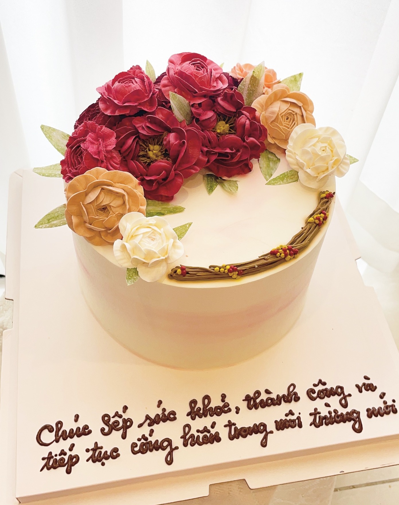 Bánh hoa Hàn Quốc tặng sếp