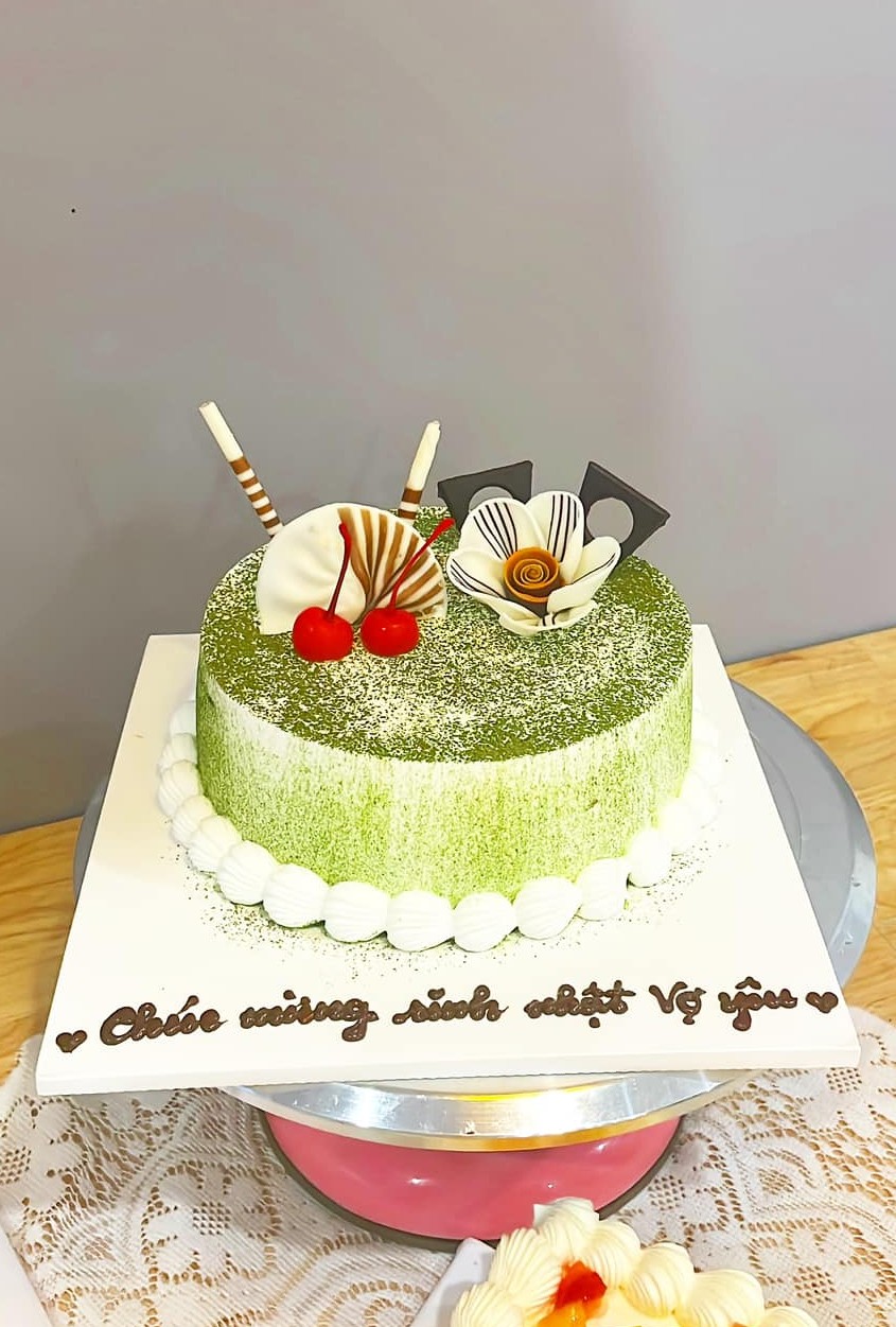 Bánh kem matcha sinh nhật