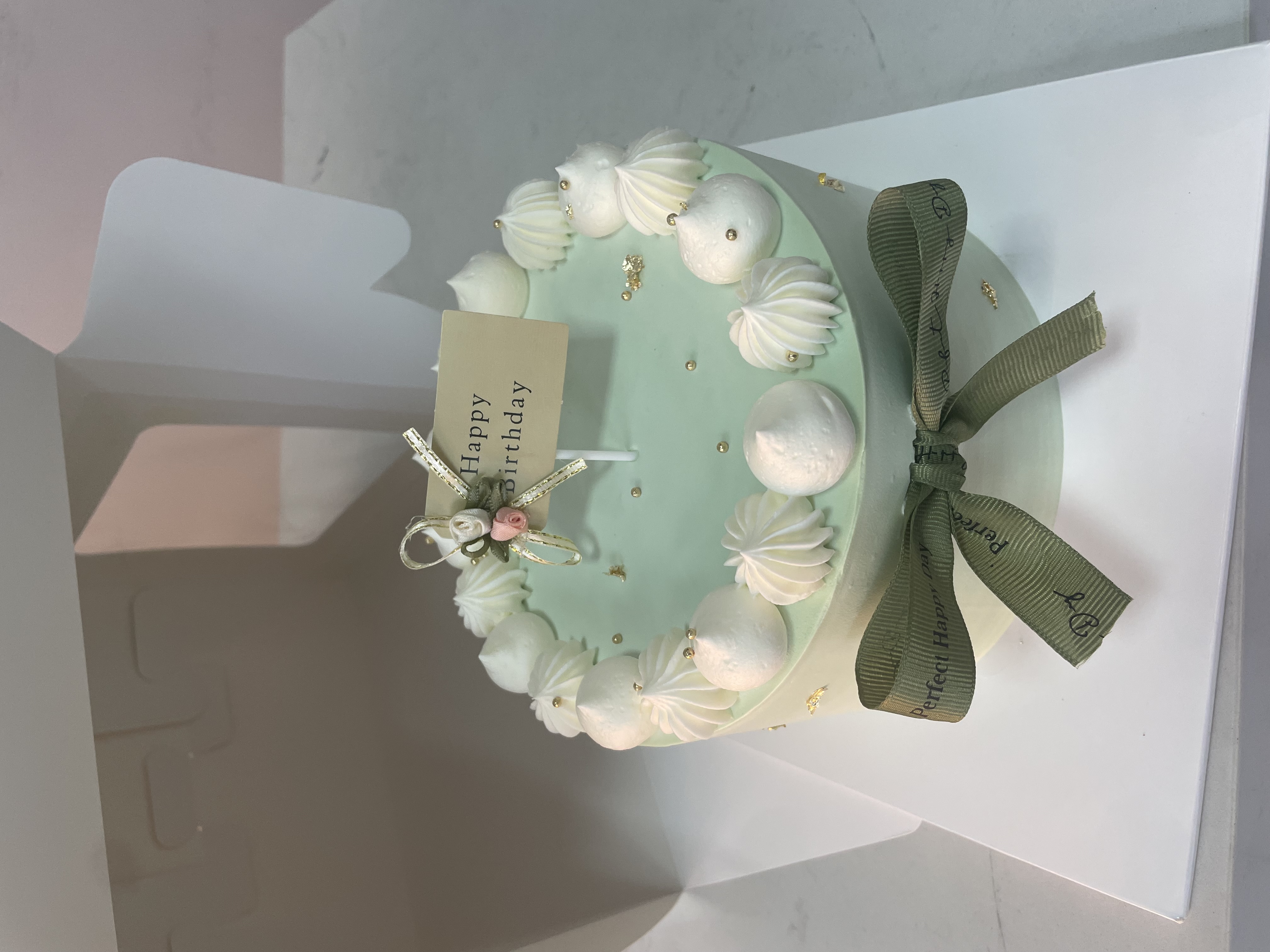 Bánh kem bơ xanh mint phong cách Hàn Quốc