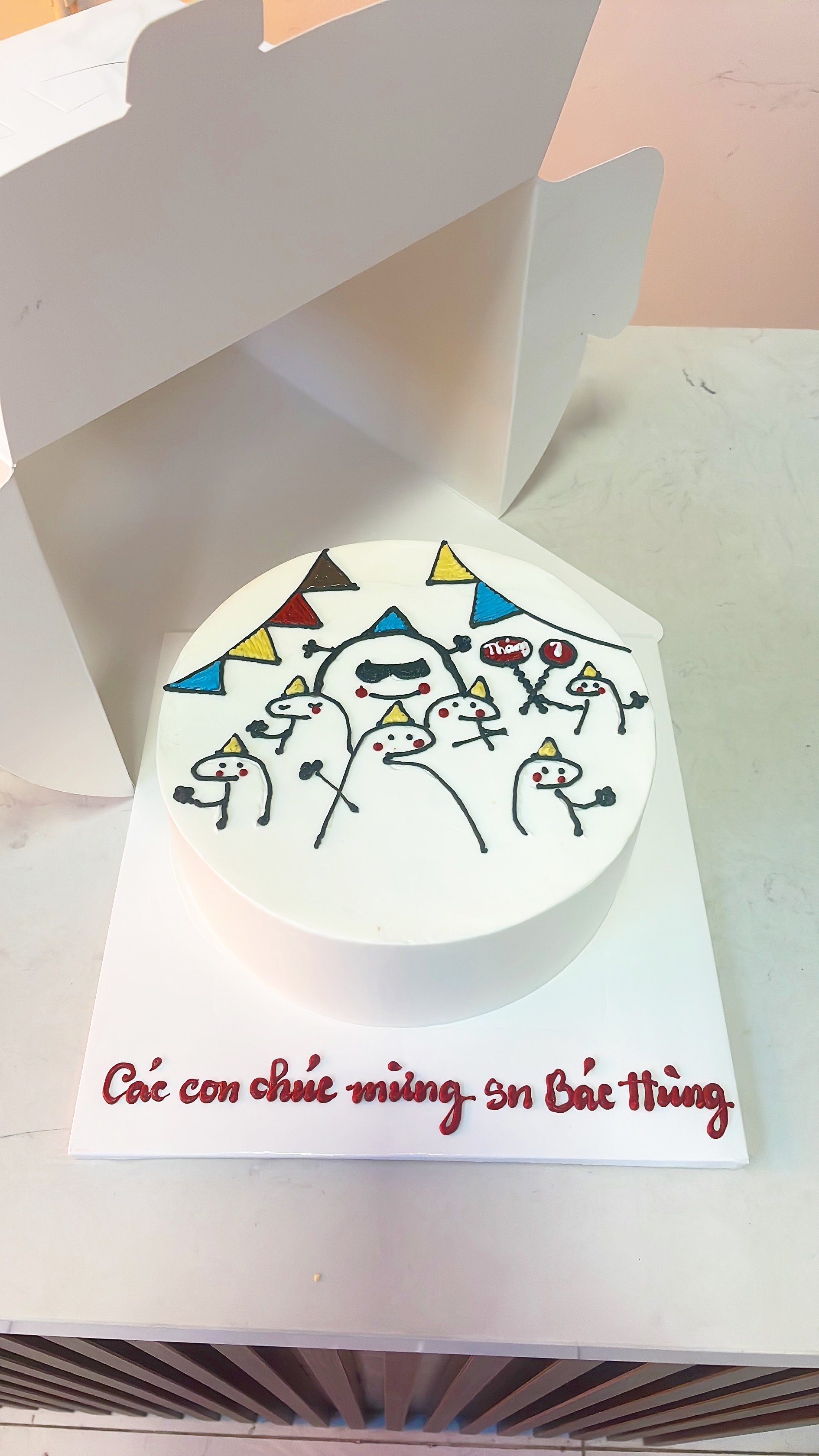 Bánh sinh nhật vẽ hình người que