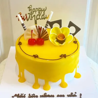 Bánh sinh nhật phủ mứt xoài/chanh leo