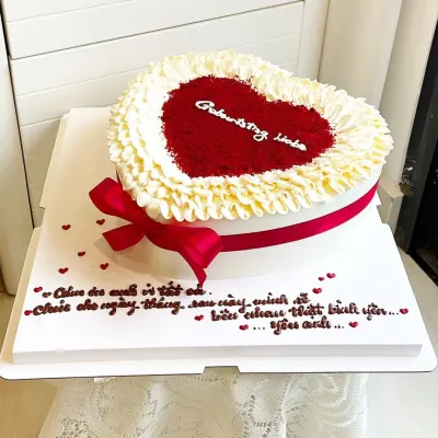 Bánh tim đỏ red velvet tình yêu