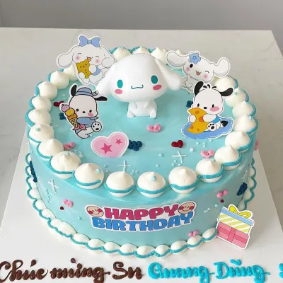 Bánh sinh nhật Cinnamoroll xanh pastel