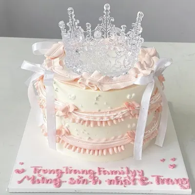 Bánh vương miện trong suốt bèo hồng