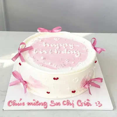 Bánh hồng loang màu nước tim sao