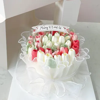Bánh hoa tulip Hàn Quốc 8/3